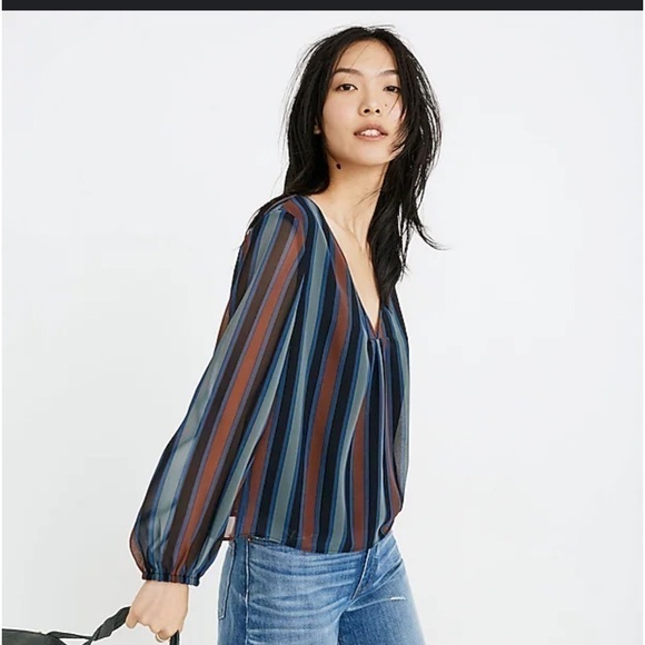 Madewell Striped Blouse - Picture 1 of 7